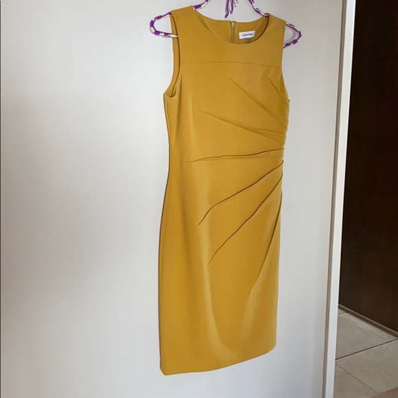 mustard work dress